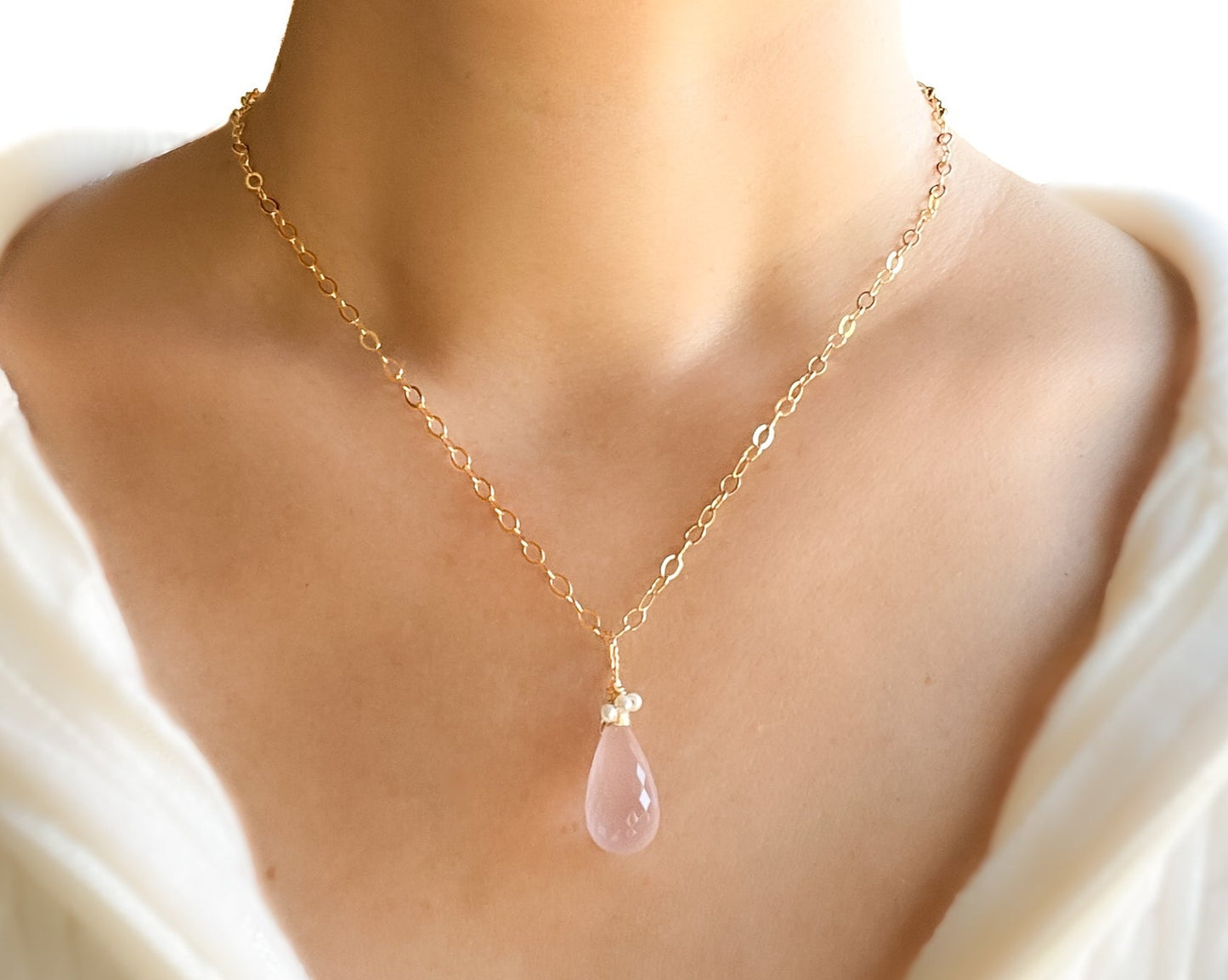 Rose Quartz Briolette Necklace