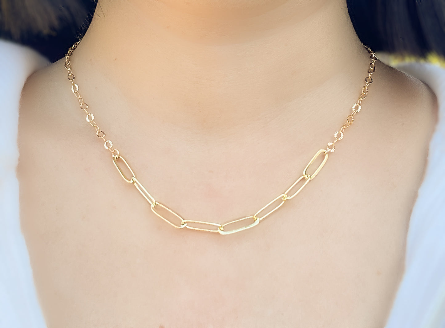 Gold Mixed Chain Necklace