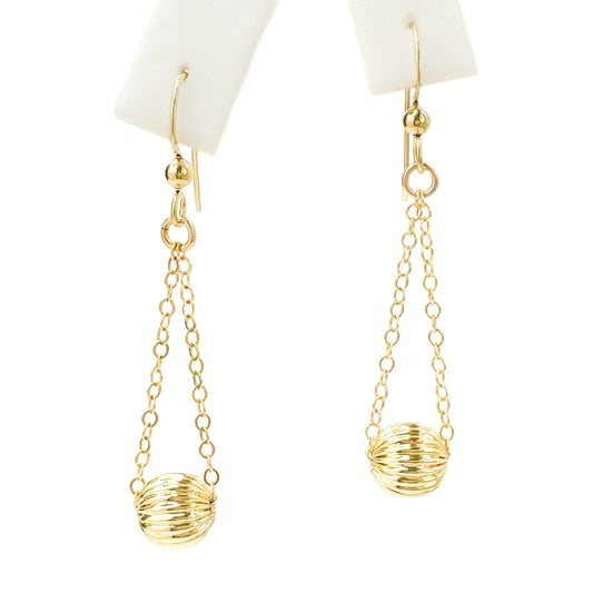 Gold Ball Dangle Earrings