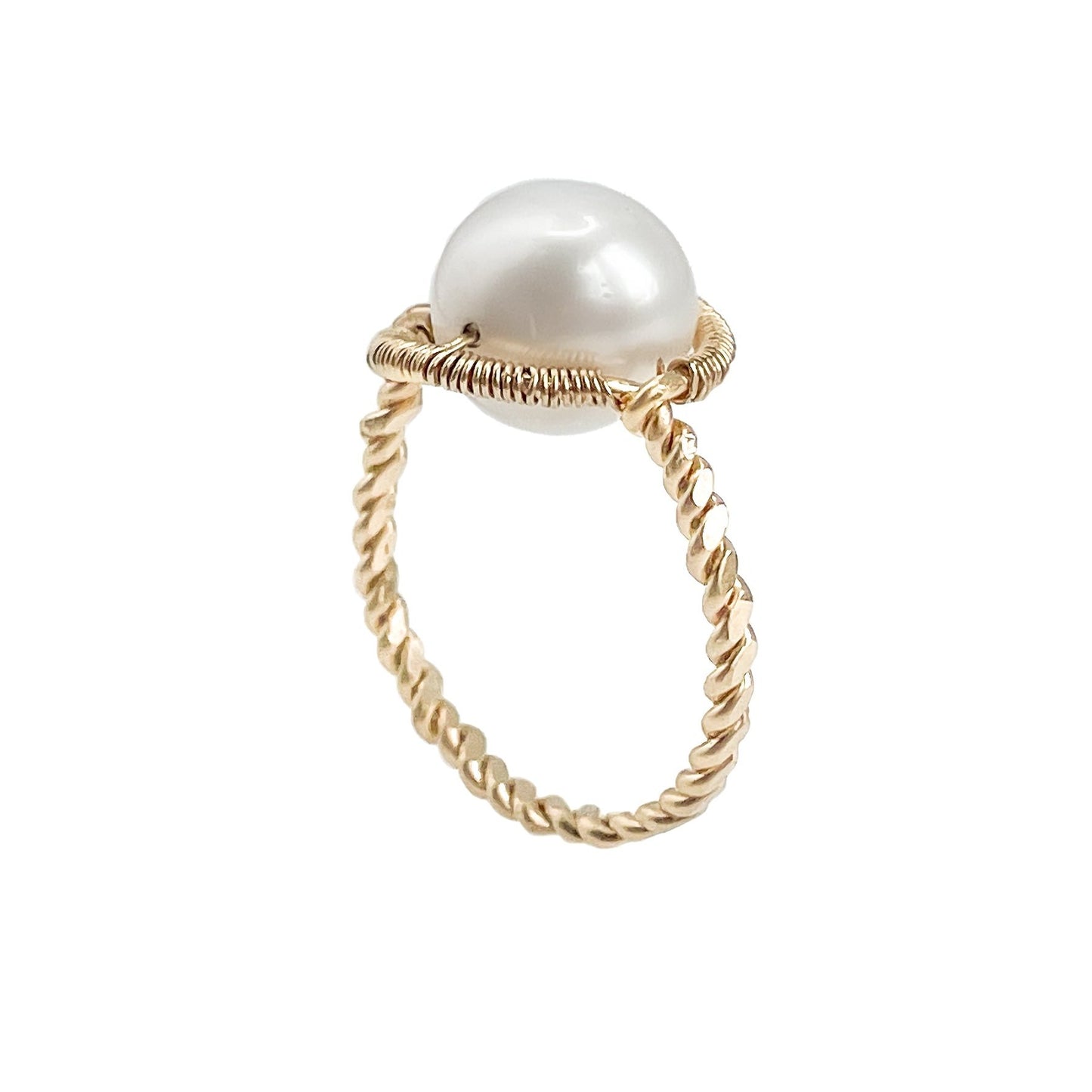 Freshwater Pearl Twisted Band Ring