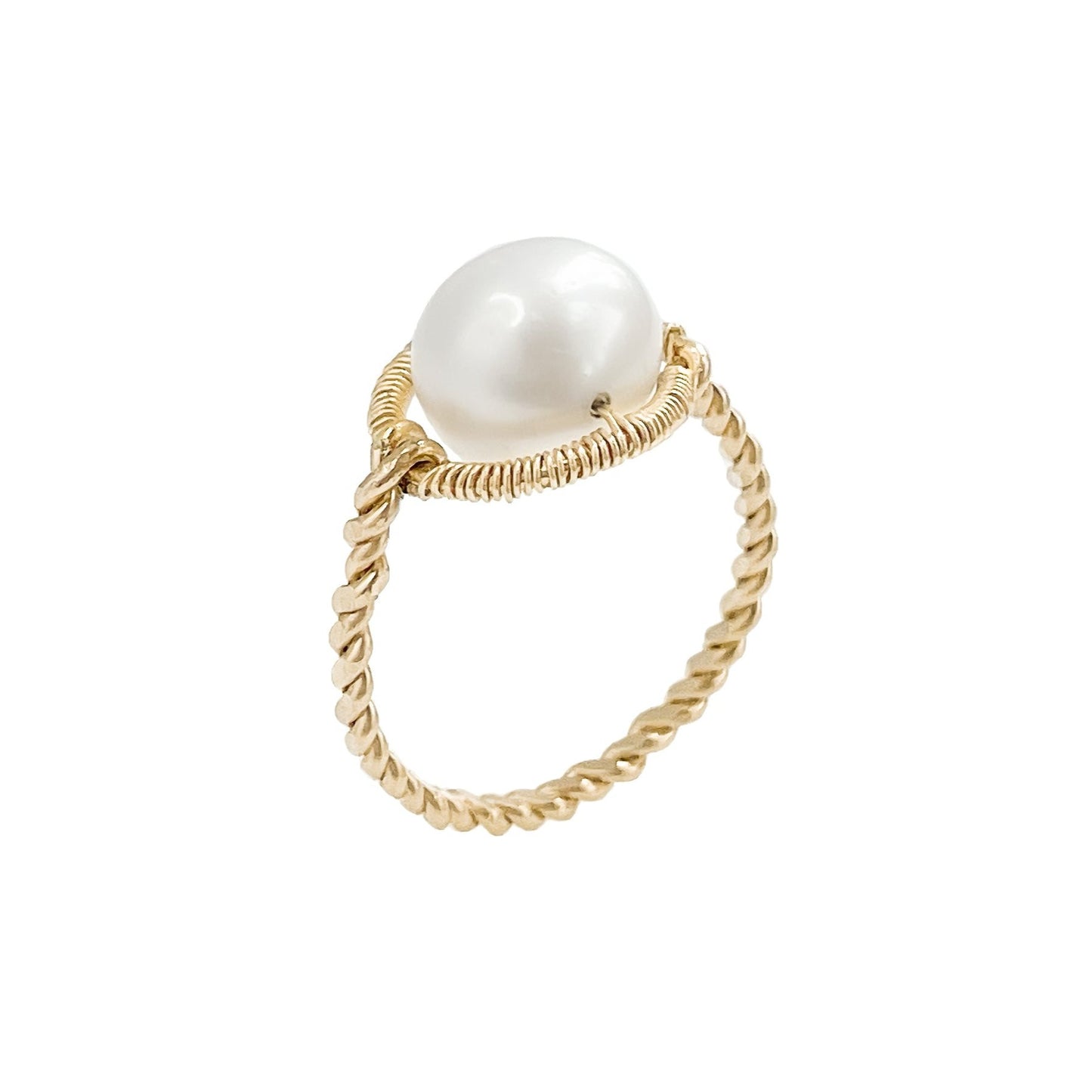 Freshwater Pearl Twisted Band Ring