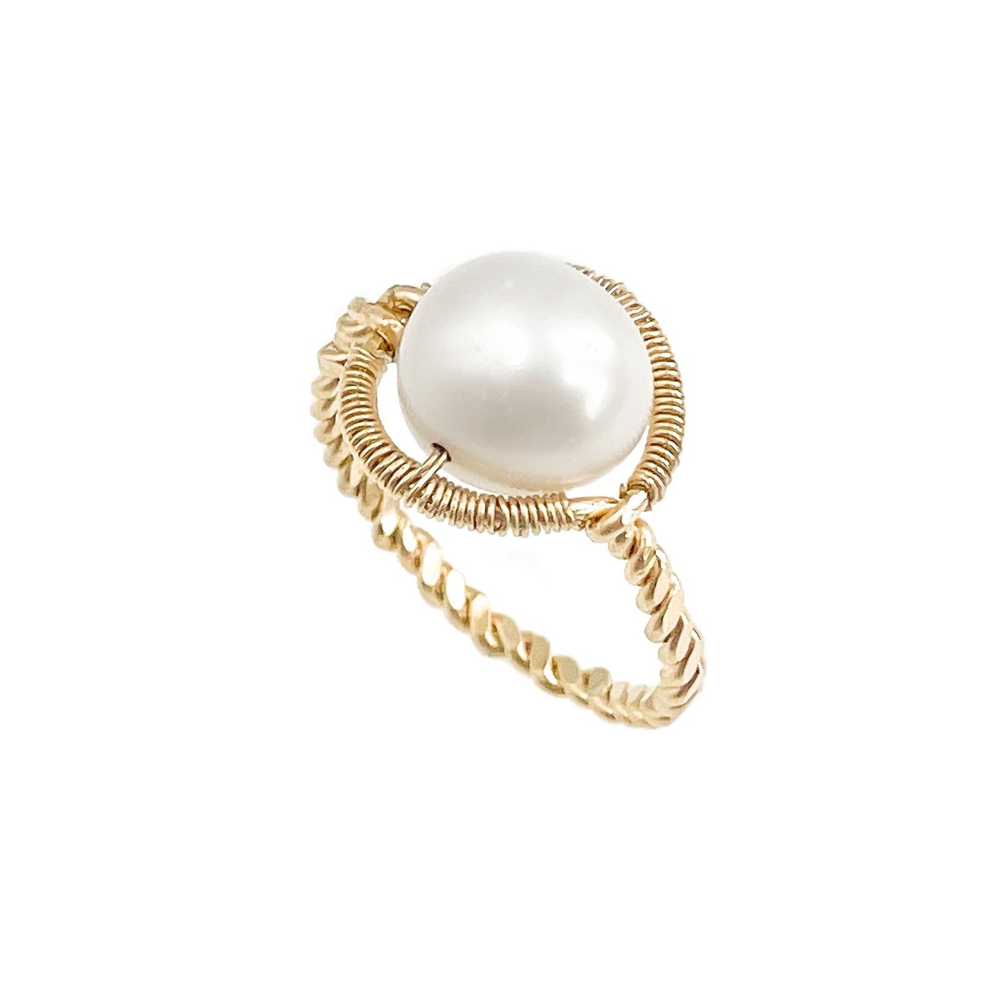 Freshwater Pearl Twisted Band Ring