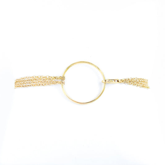 Gold Multi-Chain Circle Bracelet