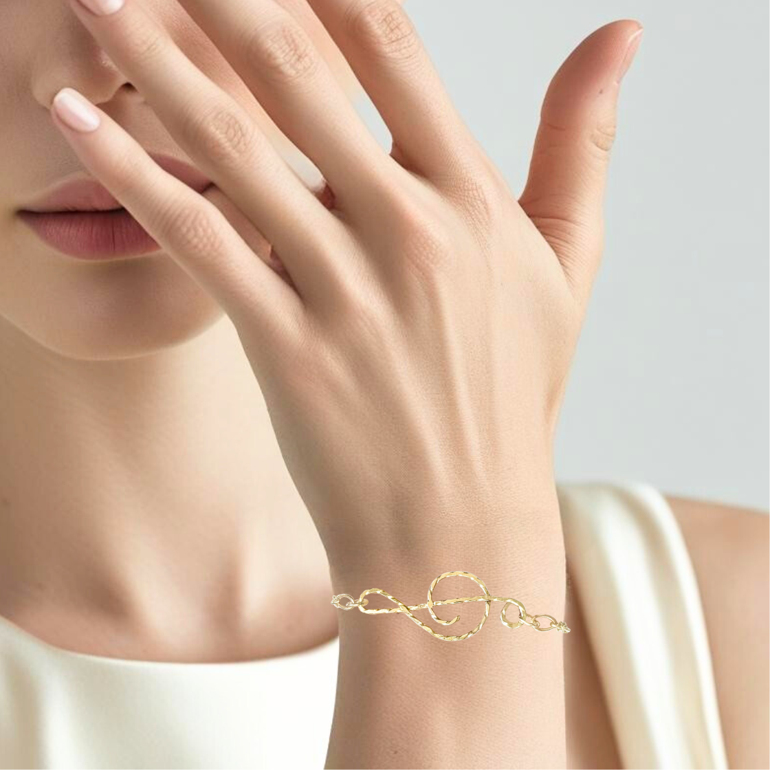 Gold Treble Clef Bracelet