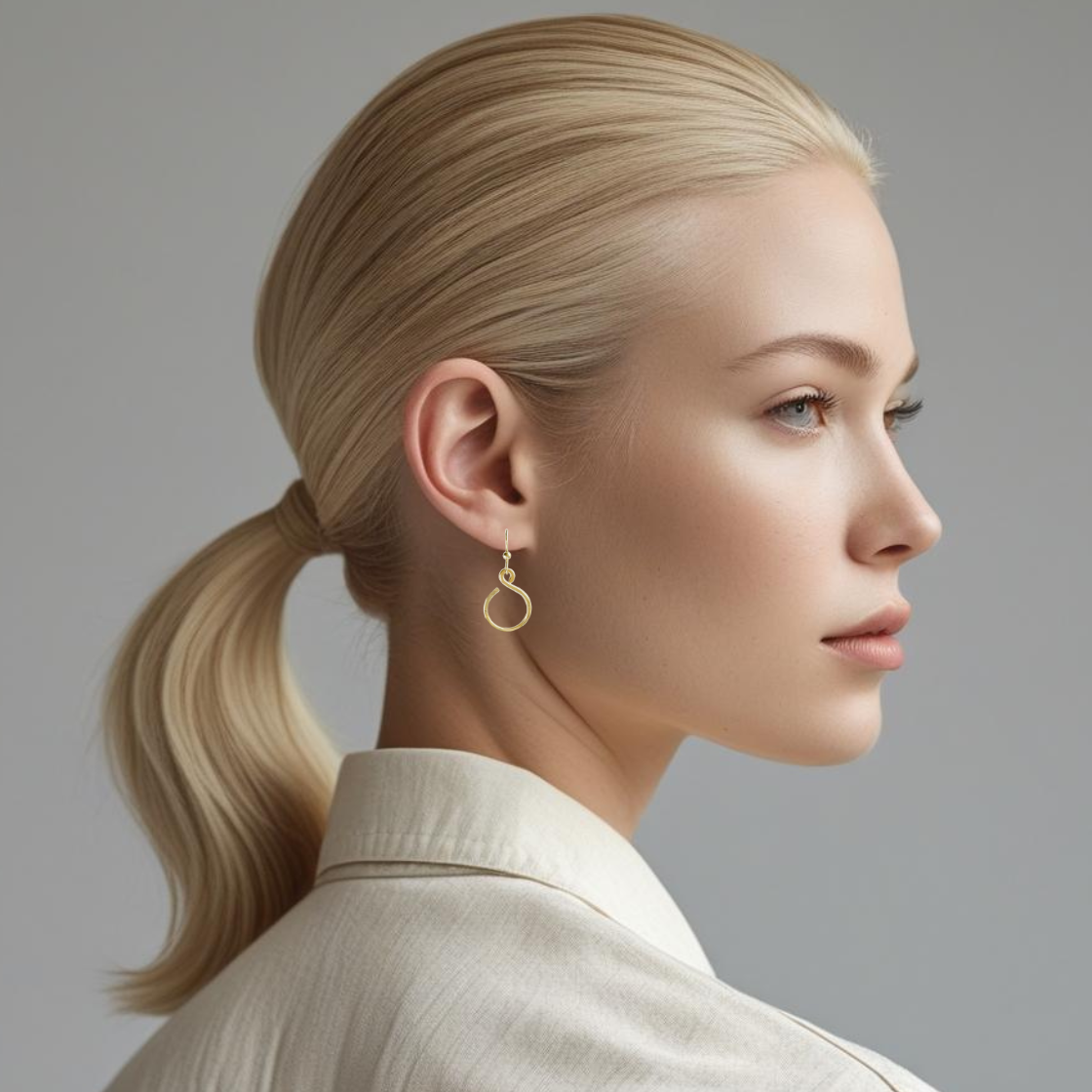 Gold Simple Classic Hammered Earrings