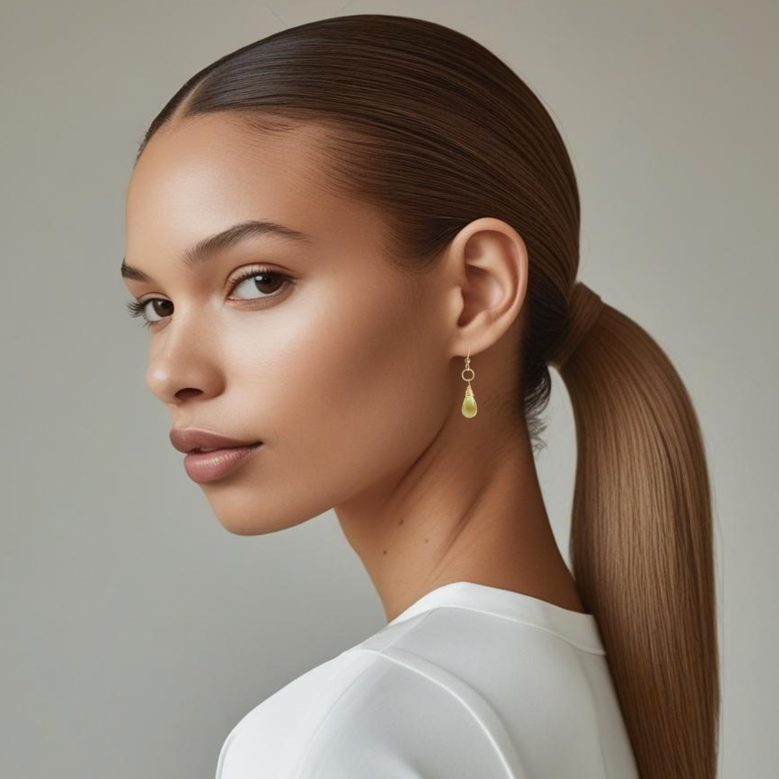 Lemon Quartz Briolette Earrings