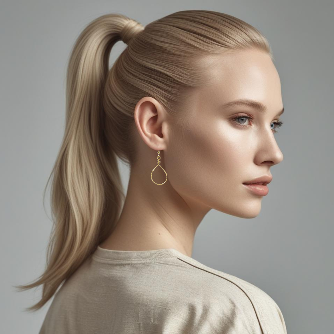 Gold Petite Teardrop Twisted Wire Earrings