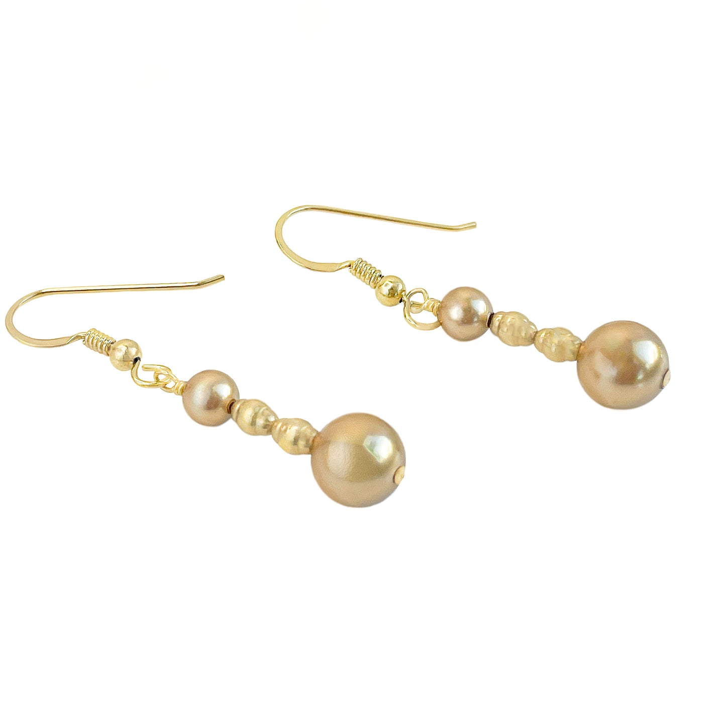 Swarovski Bronze Pearl Dangle Earrings