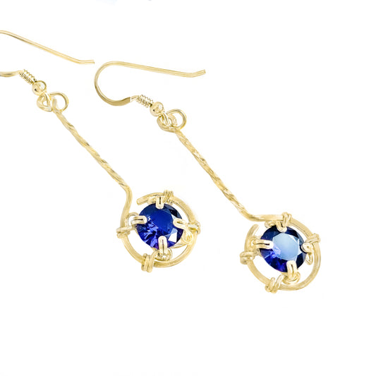 Sapphire Long Dangle Earrings