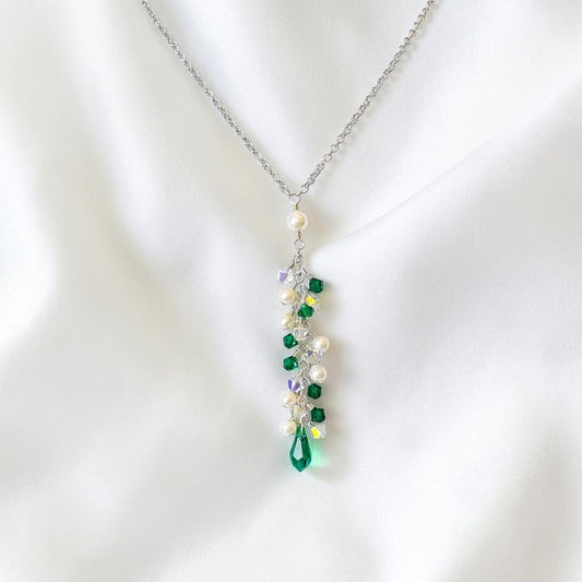 Emerald Cascade Cluster Necklace