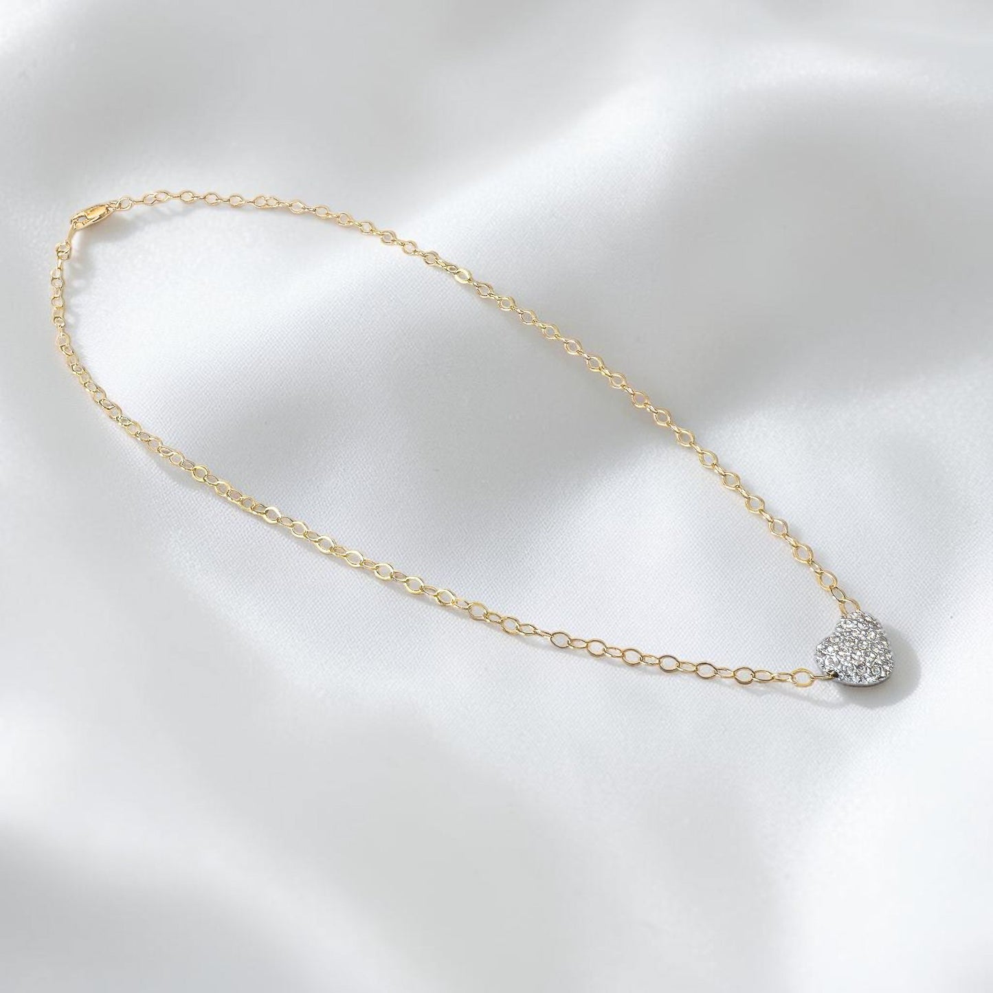 Pave Crystal Heart Necklace