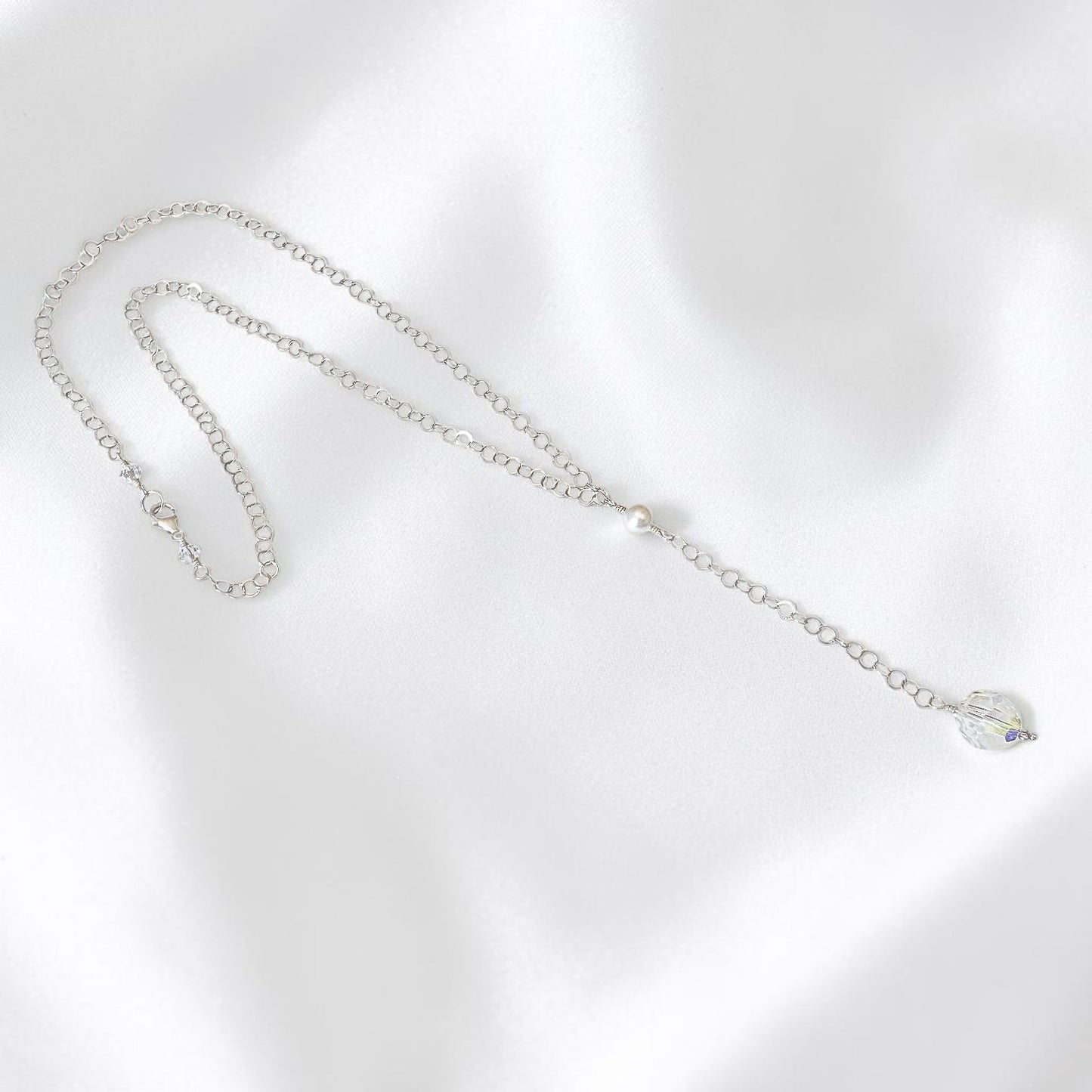 Swarovski Pearl and Crystal Y Necklace