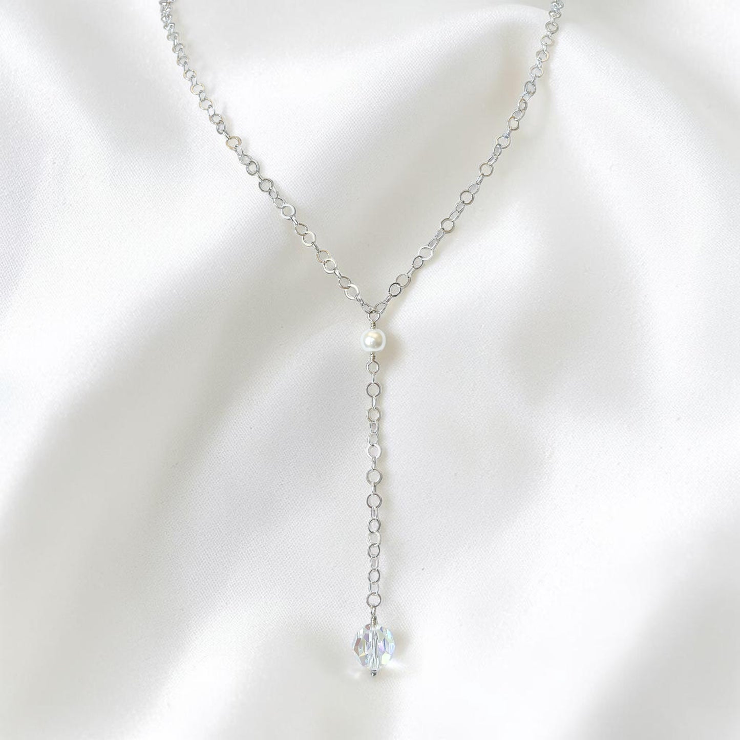 Swarovski Pearl and Crystal Y Necklace