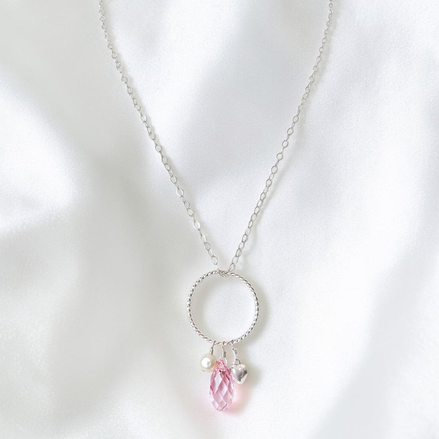 Swarovski Pink Crystal Charm Necklace