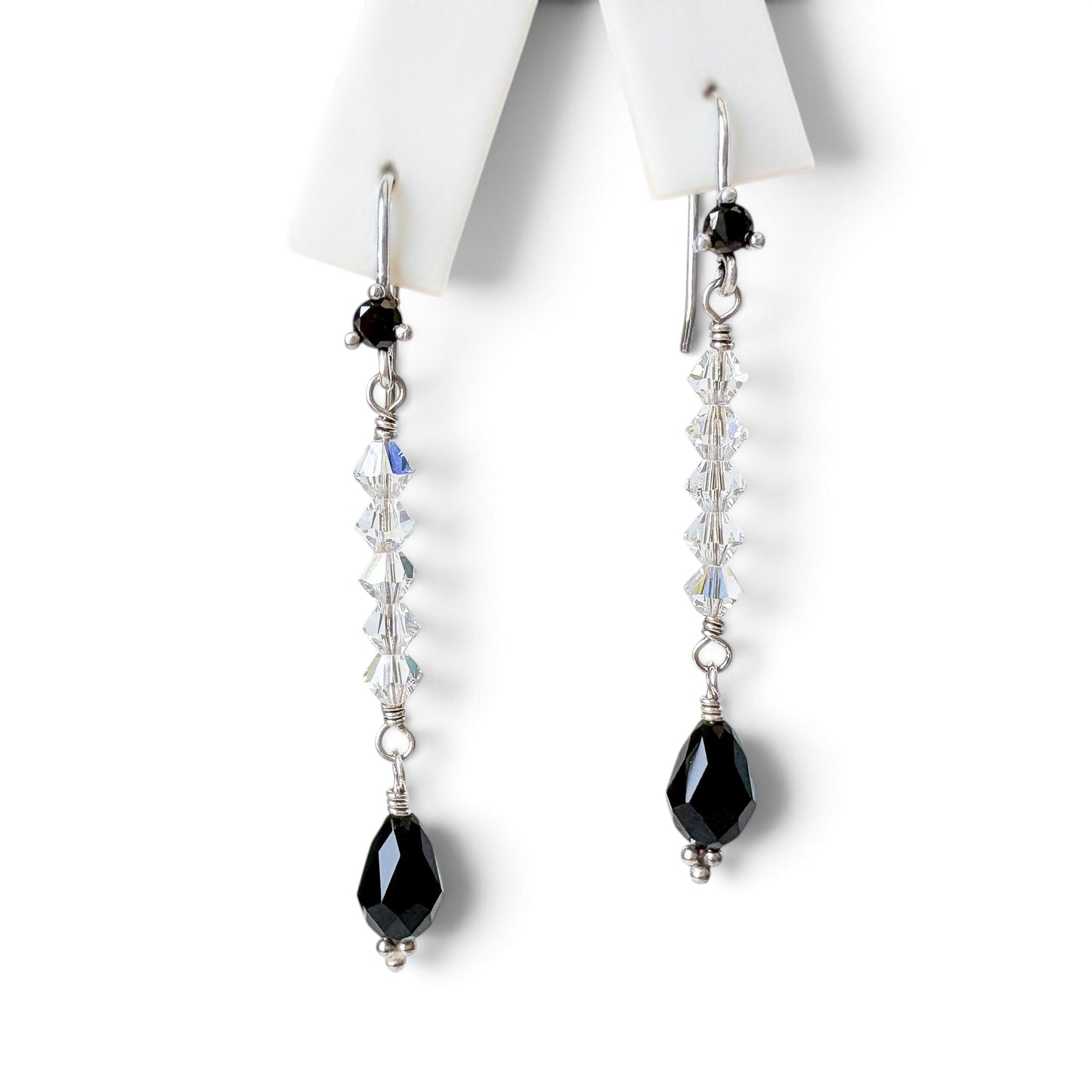 Swarovski Jet Black Crystal Dangle Earrings