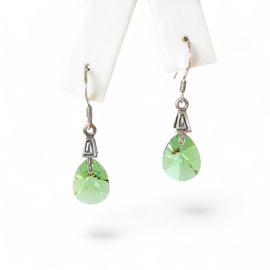 Swarovski Peridot Crystal Drop Earrings