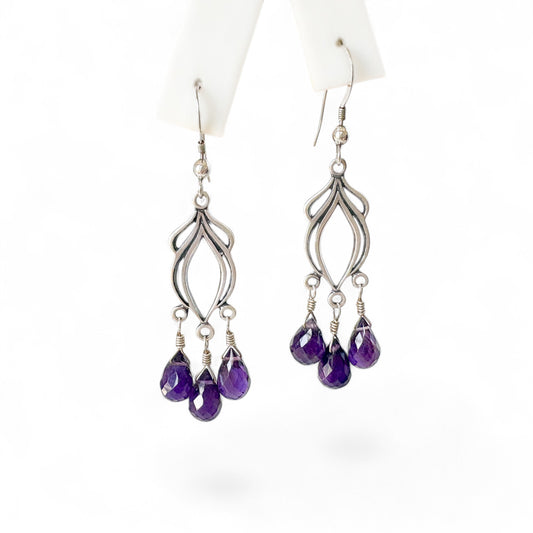 Purple Amethyst Chandelier Earrings