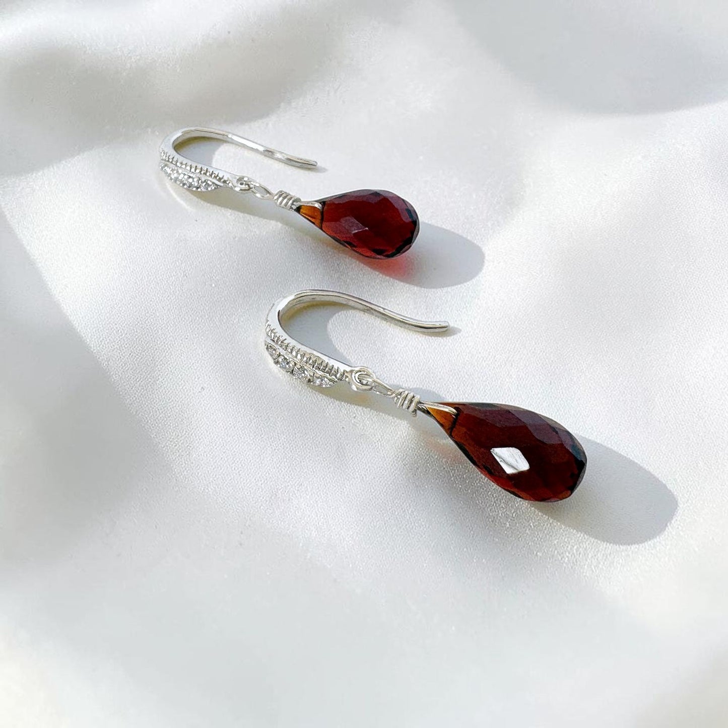 Garnet Drop Earrings