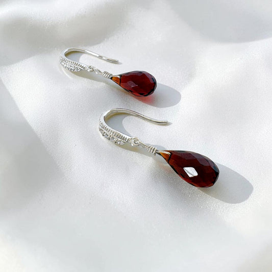 Garnet Drop Earrings