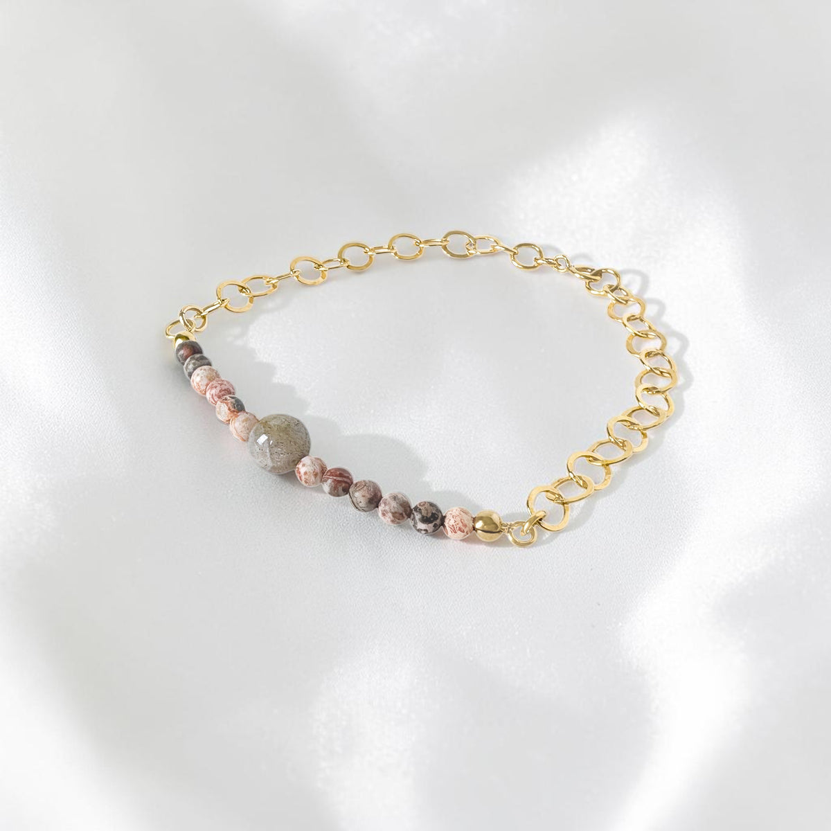 Jasper and Labradorite Chain Bracelet