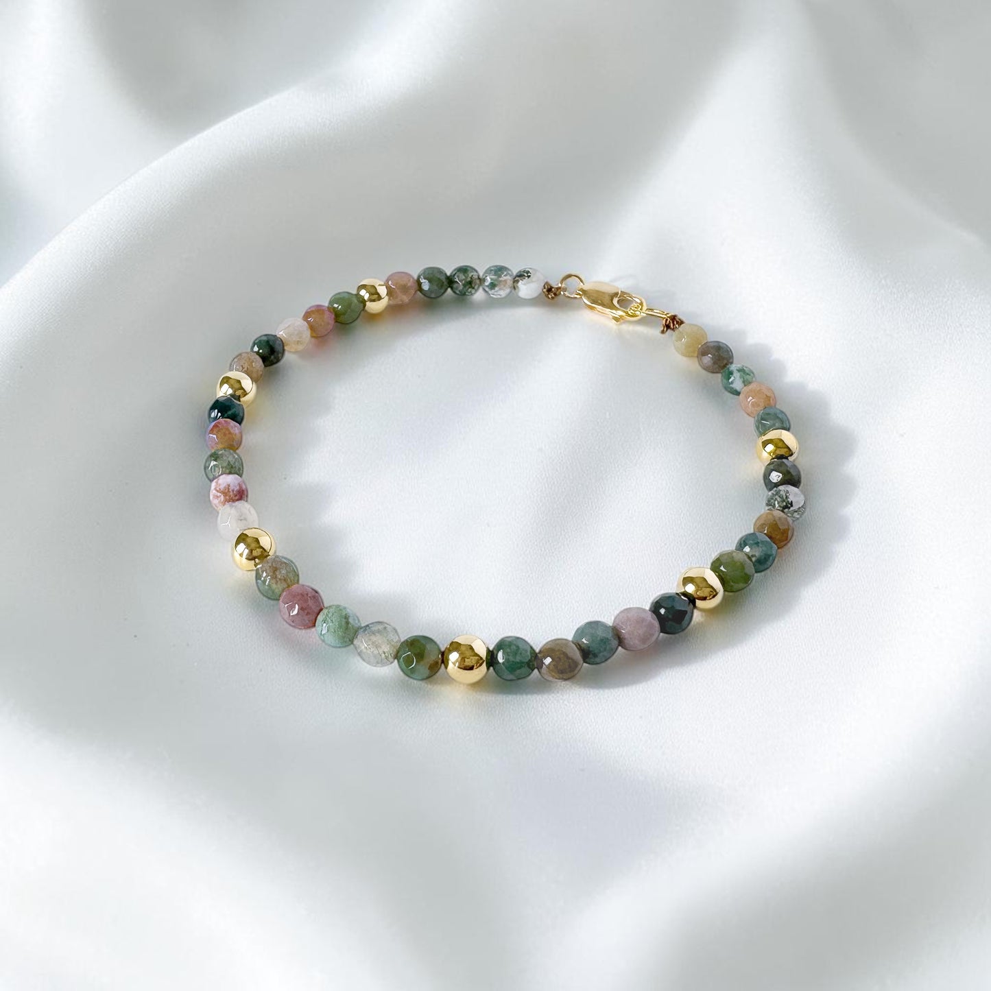 Jasper and Gold Beaded Bracelet
