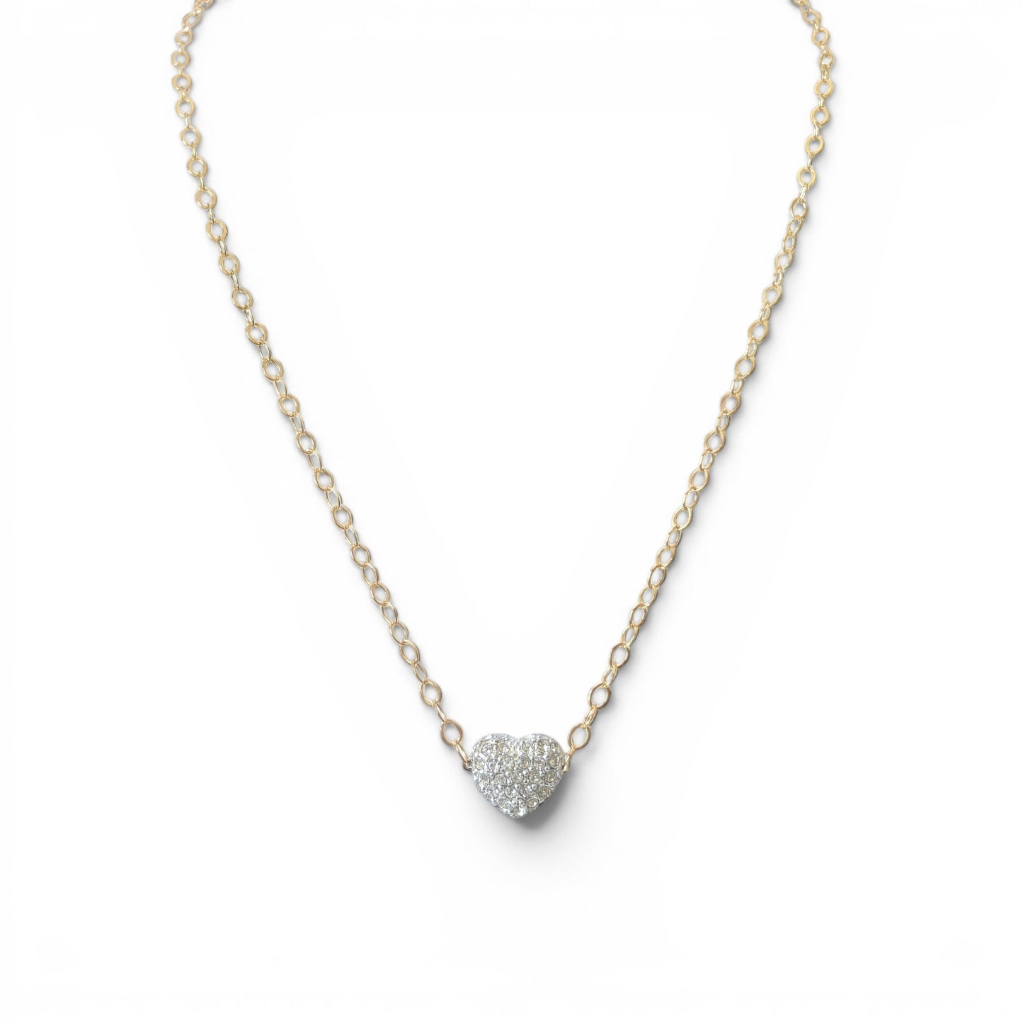 Pave Crystal Heart Necklace