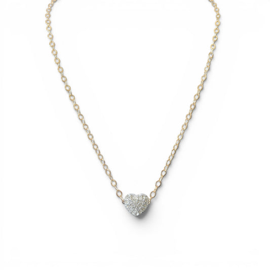 Pave Crystal Heart Necklace