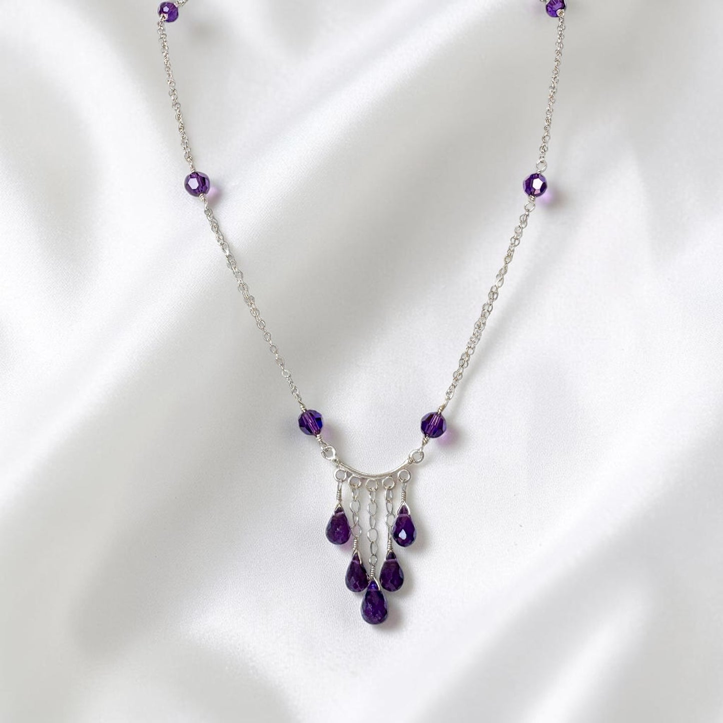 Purple Amethyst Chandelier Necklace