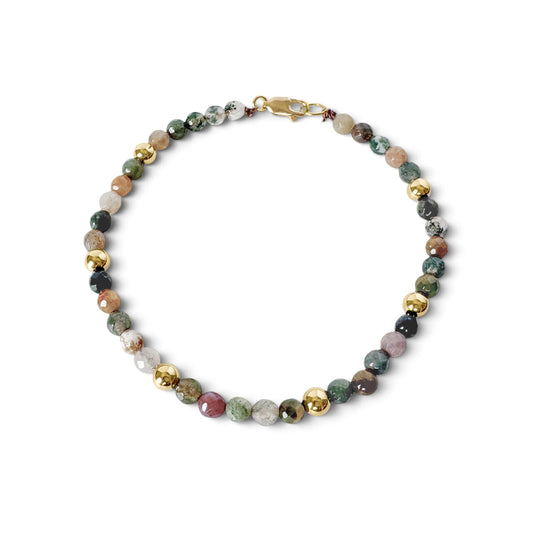 Jasper and Gold Beaded Bracelet