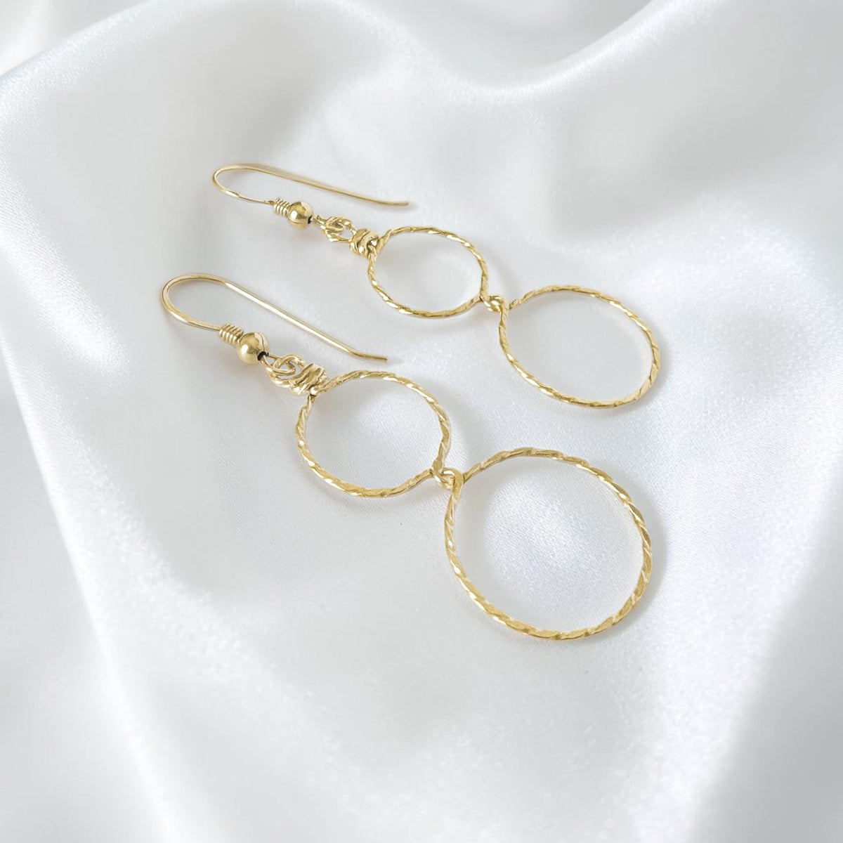 Gold Double Circle Earrings