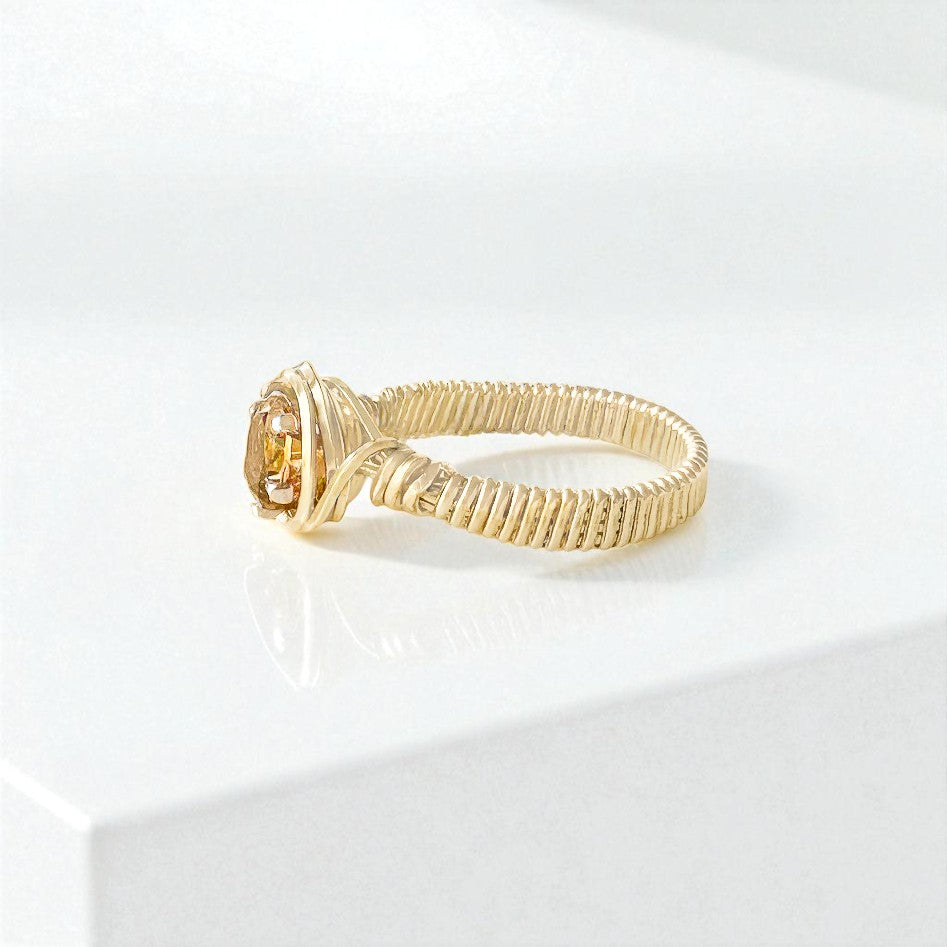 Citrine Wire Wrapped Ring
