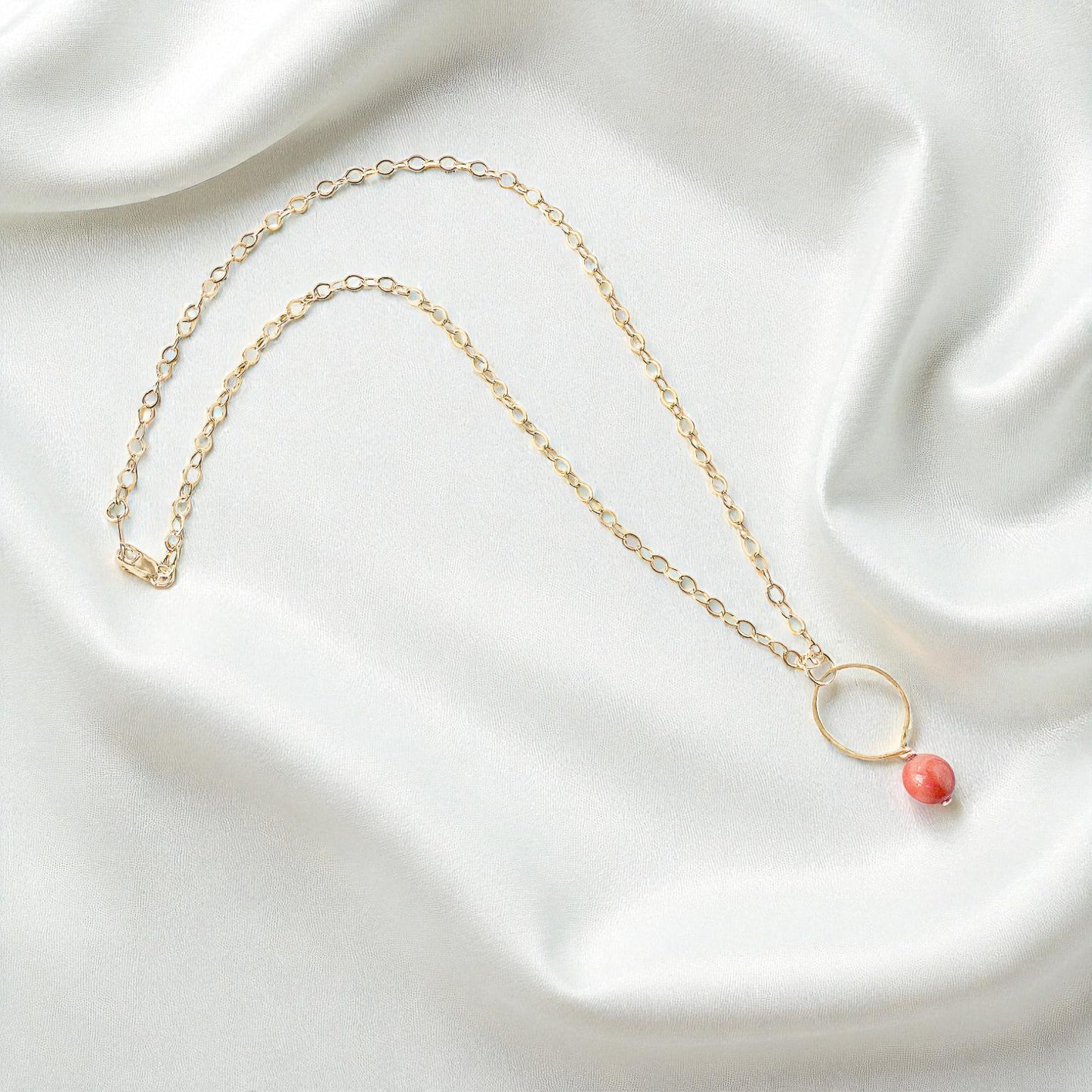 Coral Bead Pendant Necklace
