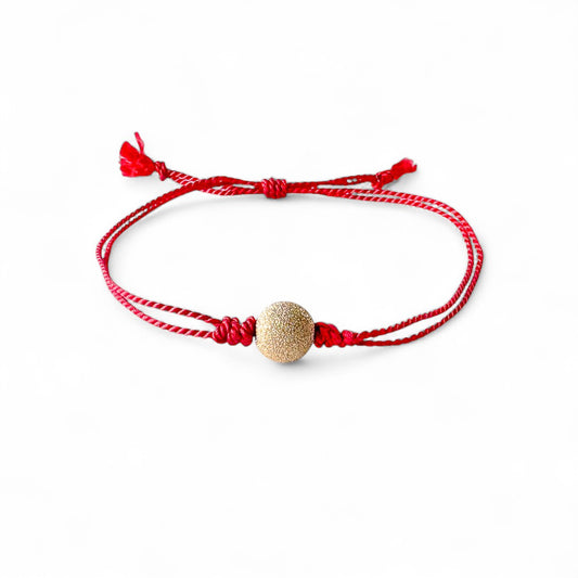 Gold Stardust Bead Silk Cord Adjustable Bracelet