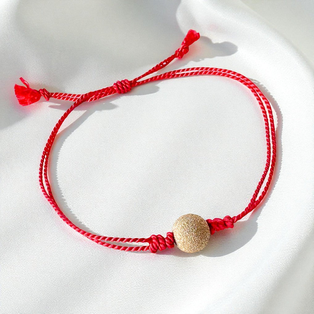 Gold Stardust Bead Silk Cord Adjustable Bracelet
