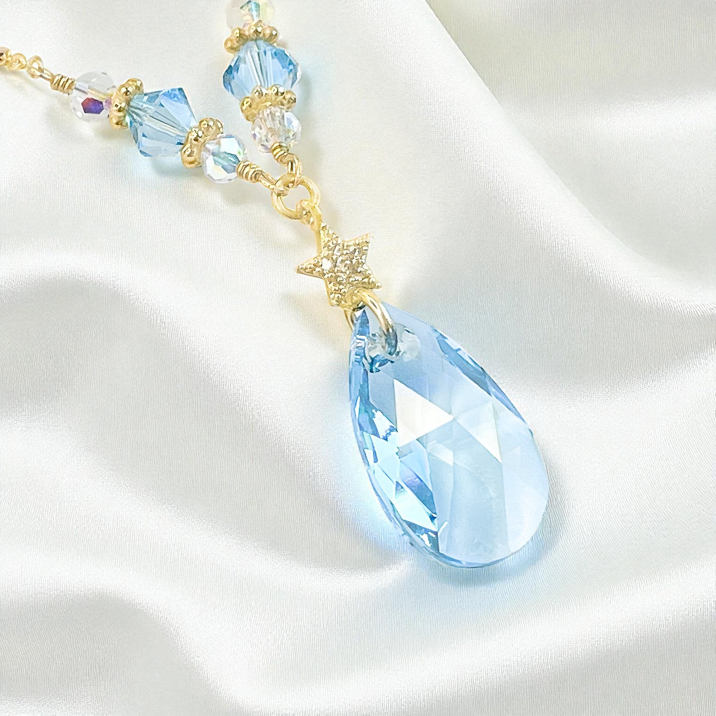 Swarovski Aquamarine Beaded Necklace