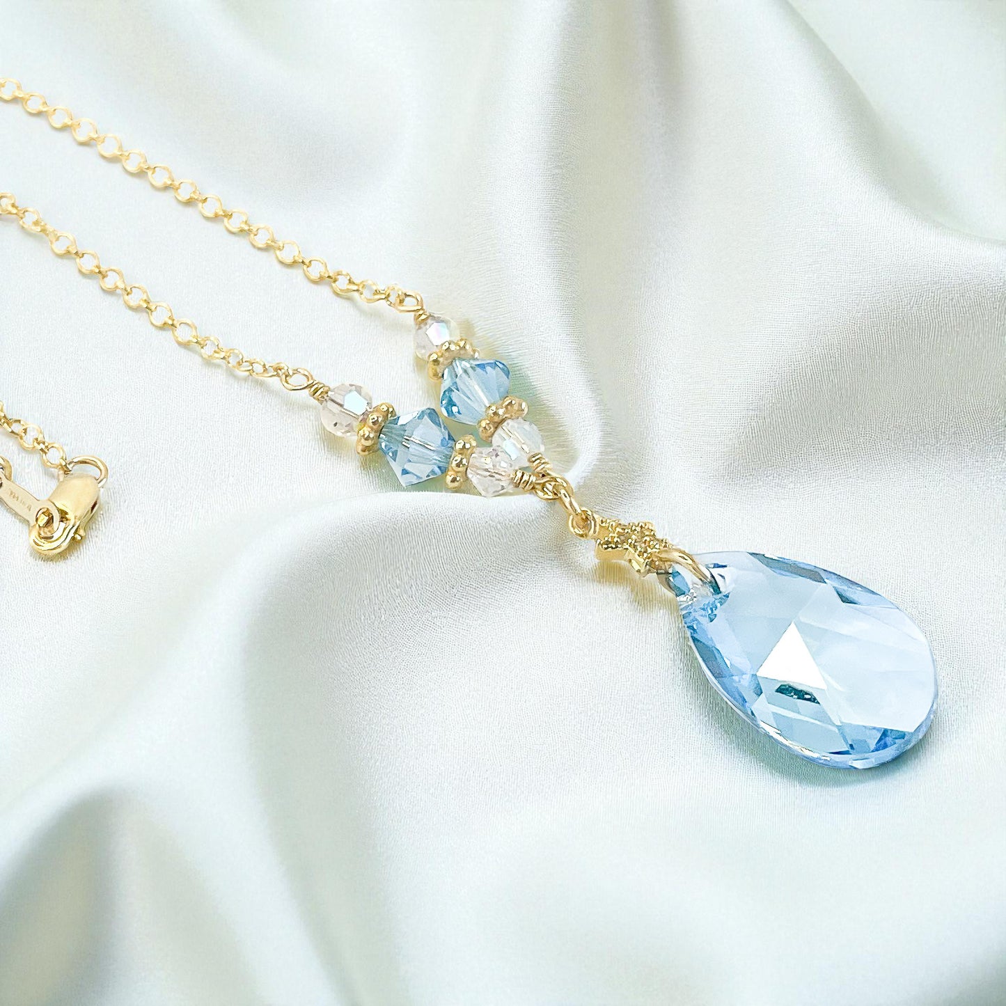 Swarovski Aquamarine Beaded Necklace