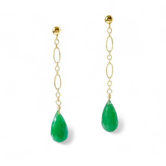 Green Onyx Dangle Earrings