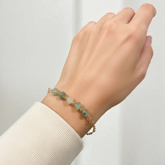 Aventurine Quartz Gold Chain Bracelet