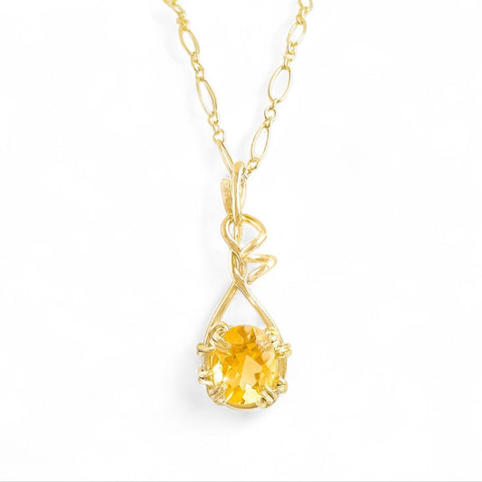 Citrine Swirl Pendant Necklace