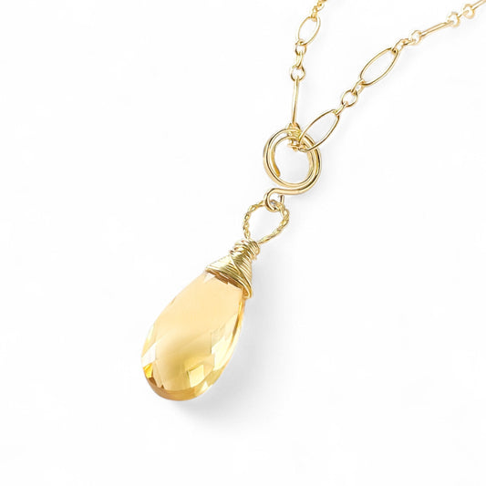 Citrine Briolette Pendant Necklace
