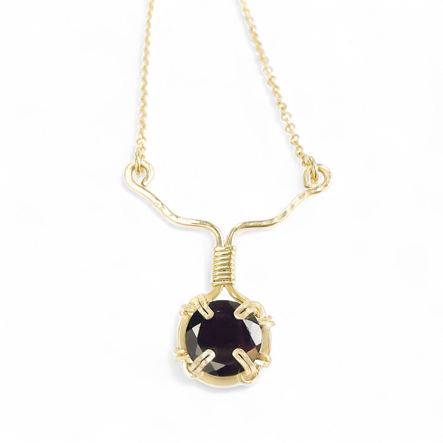 Garnet Y Necklace