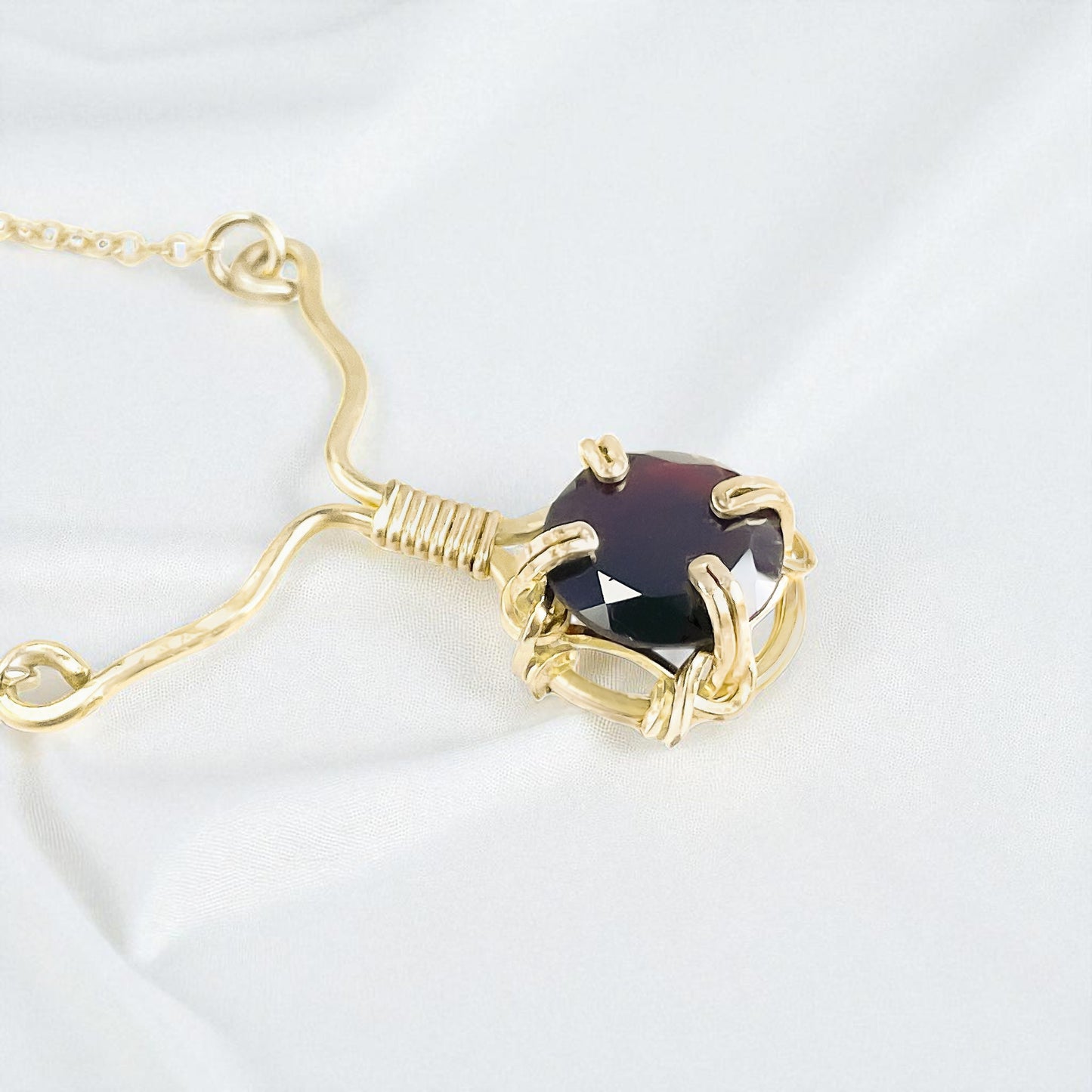 Garnet Y Necklace