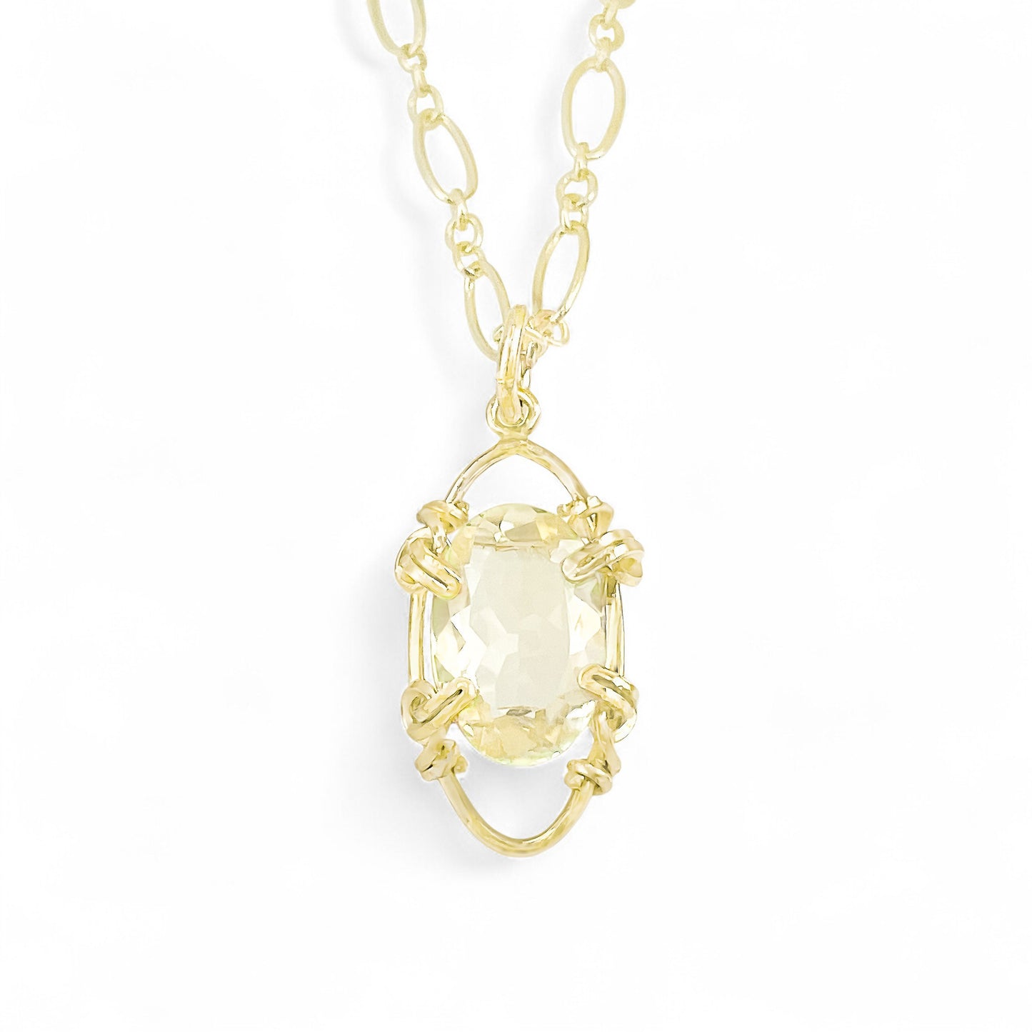 Lemon Quartz Pendant Necklace