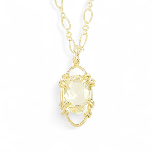Lemon Quartz Pendant Necklace
