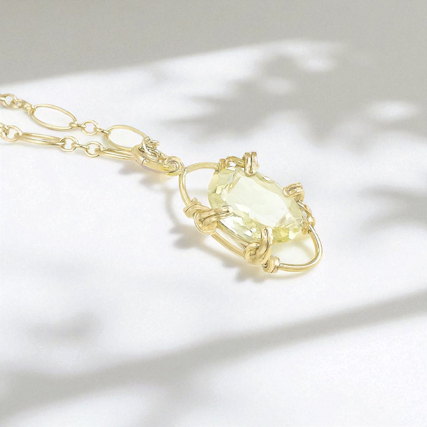 Lemon Quartz Pendant Necklace