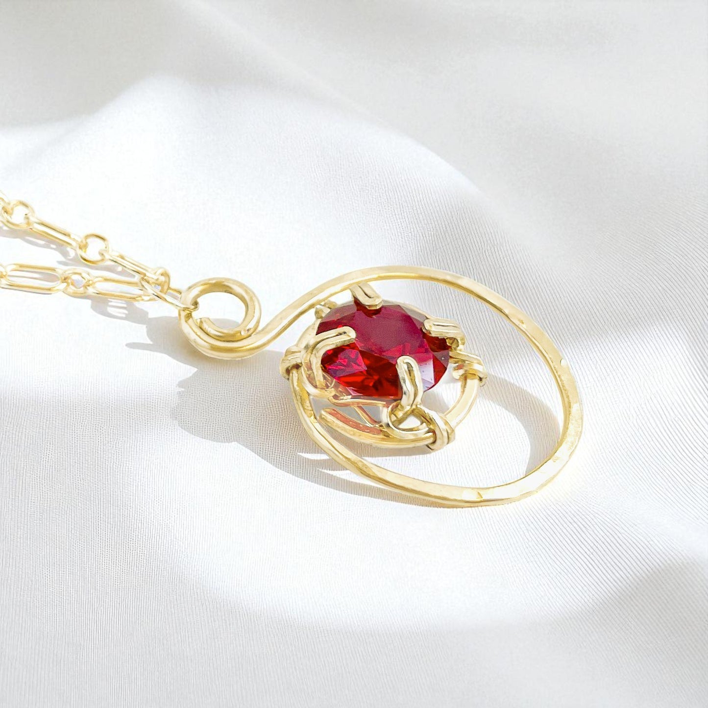 Garnet Long S Pendant Necklace