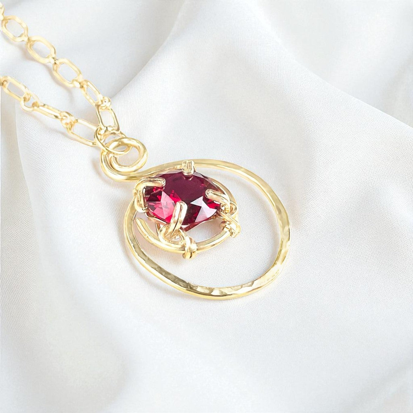 Garnet Long S Pendant Necklace