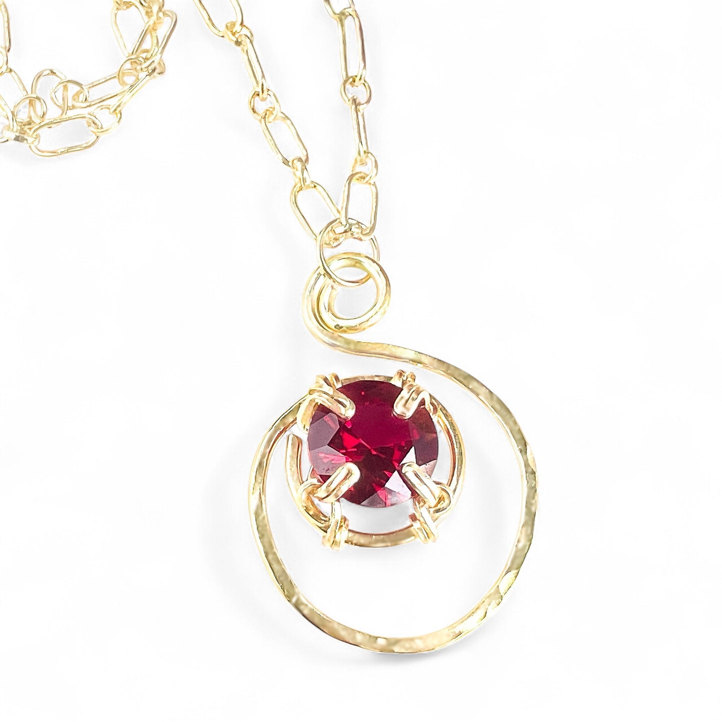 Garnet Long S Pendant Necklace