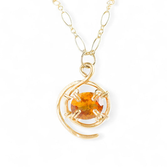 Citrine Asymmetrical Pendant Necklace