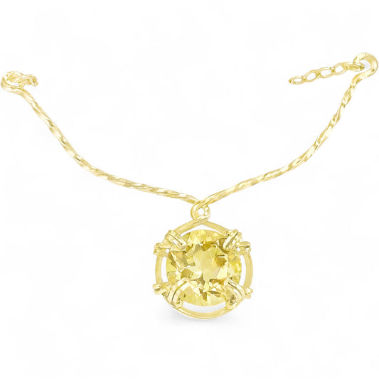Citrine Wire and Chain Necklace